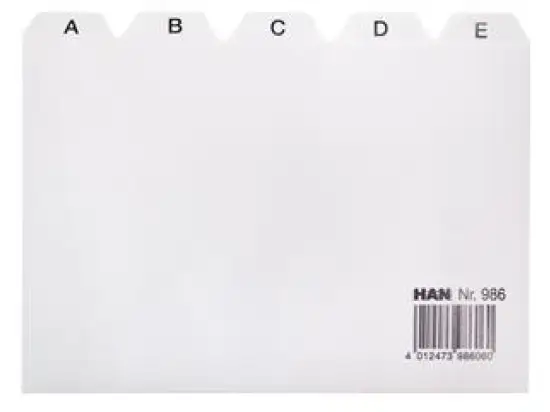 Karteiregister HAN 986 A6-quer, PP-Folie, A-Z, 25-teilig, grau