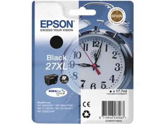 Tintenpatrone Epson C13T27114012 27XL schwarz 17.7ml 1.100 Seiten