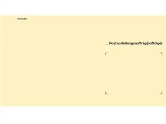 Zustellungsumschlag RNK 2047/100 125 x 235 mm, ohne Fenster, an Postamt, äußerer Umschlag, gelb, Pack 100 Stk