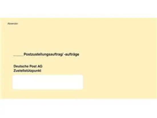 Zustellungsumschlag RNK 2050 120 x 235 mm, mit Fenster, an Postamt, äußerer Umschlag, gelb, Pack 10 x 100 Stk