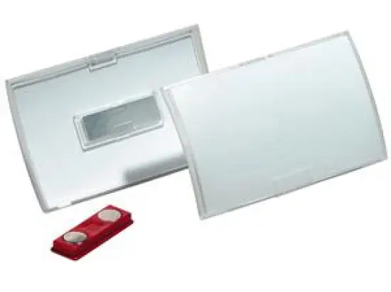 Namensschild Durable 8212-19 821219 Click Fold 40 x 75 mm, Kunststoff (PP), transparent, mit Magnet, Pack 10 Stk