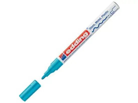 Glanzlack-Marker Edding 751 4-751-9-010 1-2mm, Rundspitze, hellblau, Pack 10 Stk