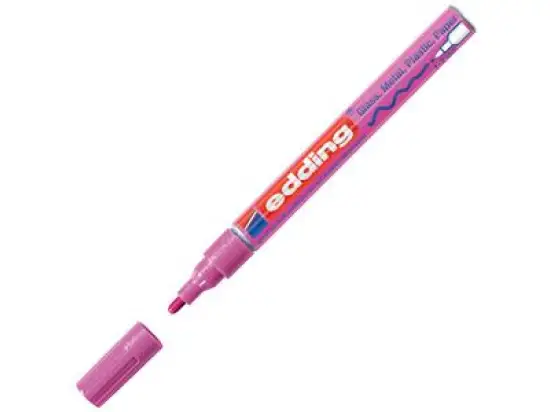 Glanzlack-Marker Edding 751 4-751-9-079 1-2mm, Rundspitze, pink-metallic, Pack 10 Stk