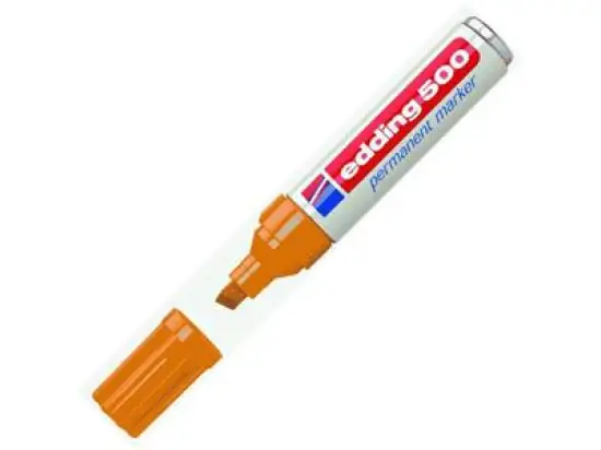 Permanentmarker Edding 500 4-500006 2-7mm, Keilspitze, orange, Pack 10 Stk