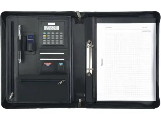 Ringbuchmappe Alassio 30062 Carpo A4, Nappaleder, schwarz