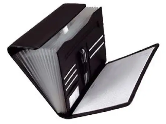 Ordnungsmappe Alassio 31511 Vado A4 12Fach schwarz Lederimitat Klettverschluss