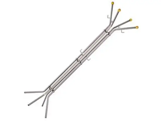 Standgarderobe Alco 2800 mobil 4 Holzknöpfe + 8 Kleiderhaken silber 180cm Ø 52cm