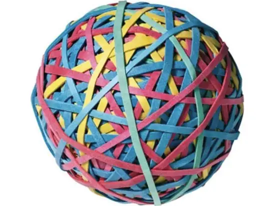 Gummiring-Ball Alco 7440 70mm farbig sortiert, Pack 190g