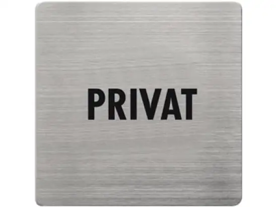 Piktogramm-Hinweisschild Alco 450-34 Piktogramm "Privat" gebürsteter Edelstahl selbstklebend 90x90x1mm, Pack 5 Stk