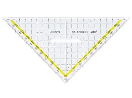 TZ-Dreieck Aristo 1651/2 400 Grad 225mm mit Griff Facette und Tuschenoppen, Pack 10 Stk