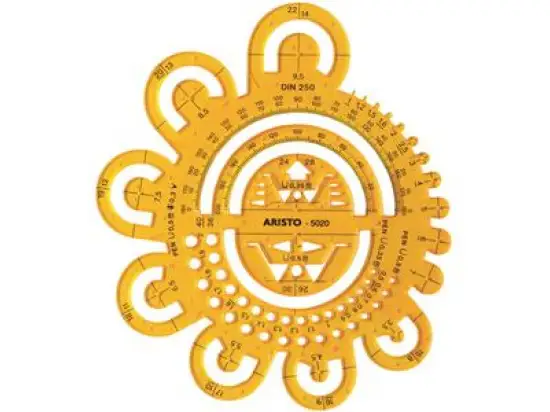 Abrundungsschablone Aristo 5020 0,5-40mm mit Tuschekante