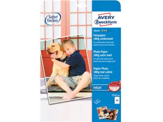 Fotopapier Avery Zweckform 2743-40 A4 170g seidenglänzend, Inkjet, Pack 40 Blatt