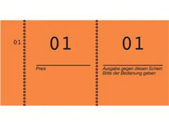Nummernblock Avery Zweckform 869-10-1 105x53mm orange 1-1000, Pack 10 x 10 Stk