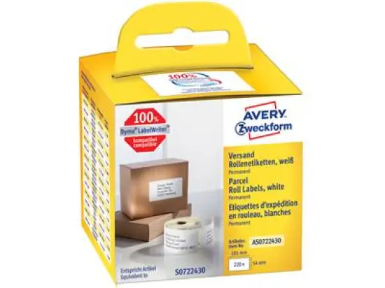 Versand-Etiketten Avery Zweckform AS0722430 101 x 54 mm selbstklebend weiß, Rolle 220 Stk