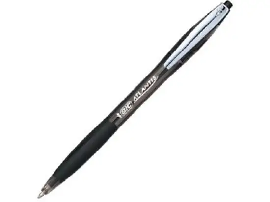 Kugelschreiber Bic 902133 Atlantis Soft 0,4mm (M), Wechselmine, Druckmechanik, dokumentenecht, schwarz