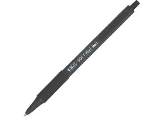 Kugelschreiber Bic 8373971 Softfeel 0,4mm, Wechselmine, Druckmechanik, dokumentenecht, schwarz