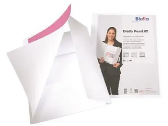 Angebots- und Präsentationsmappe Biella 0186411.01 Pearl #2 A4 weiß matt mit 3 Klappen Karton 240g