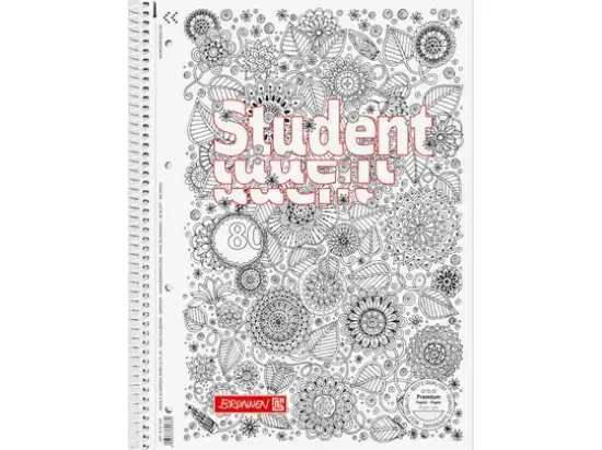 Collegeblock Brunnen 10-67428 1067428 Student A4 kariert Lineatur 28 80 Blatt, Pack 5 Stk