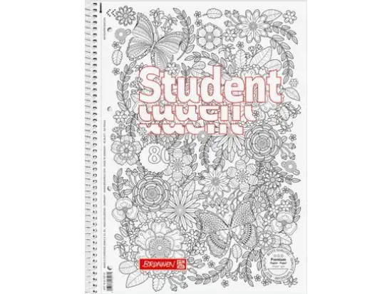Collegeblock Brunnen 10-6742701 106742701 Student A4 liniert Lineatur 27 Garten 80 Blatt, Pack 5 Stk