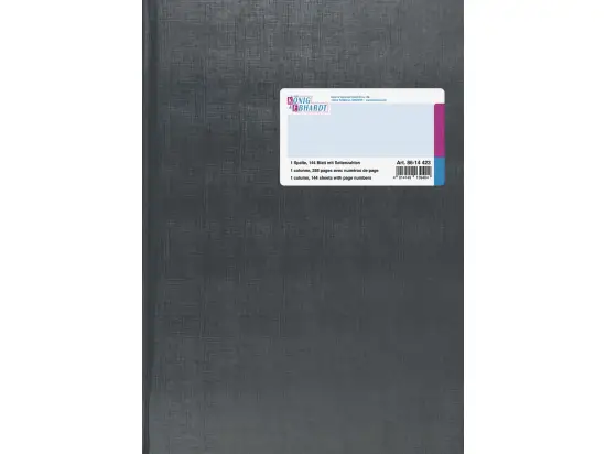 Spaltenbuch König & Ebhardt 86-14423 8614423 A4, 288 Seiten, mit Seitenzahlen, 1 Spalten, Kunststoff, grau