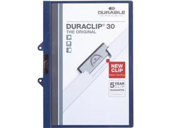 Klemmmappe Durable 2229-07 222907 Duraclip 30 Easy File dunkelblau für A4 mit Abheftung