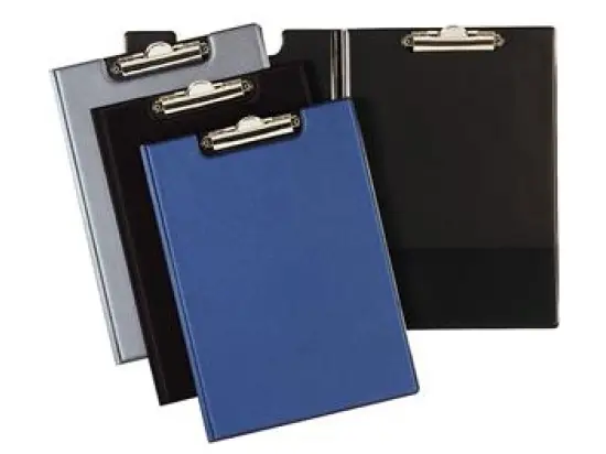 Blockmappe Durable 2357-07 235707 A4 dunkelblau Standardqualität mit Federklemme, Pack 5 Stk