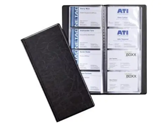 Visitenkarten-Album Durable 2402-01 240201 Visifix 192 schwarz 192 Karten 253x115mm genarbte Folie