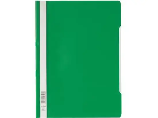 Schnellhefter Durable 2573-05 257305 PP A4 grün Standardhefter Deckblatt transparent, Pack 50 Stk
