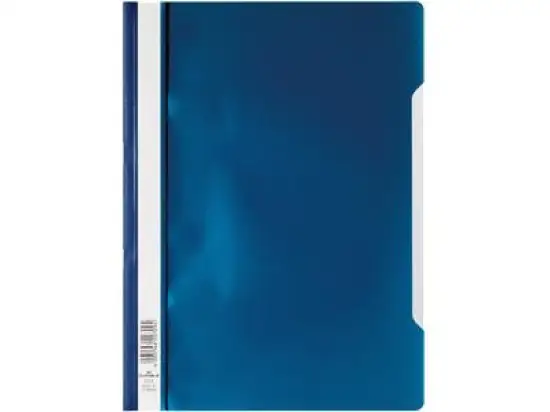 Schnellhefter Durable 2573-07 257307 PP A4 dunkelblau Standardhefter Deckblatt transparent, Pack 50 Stk
