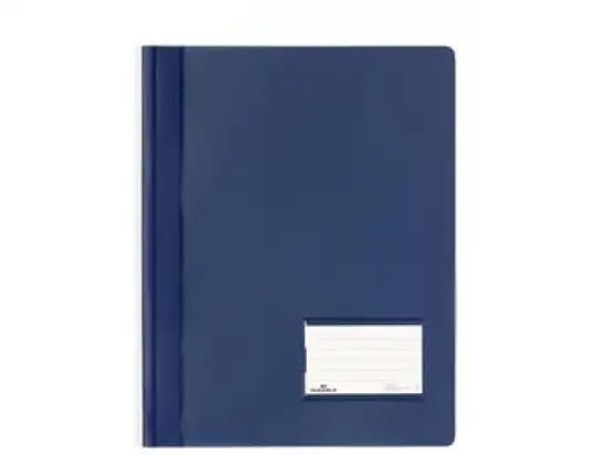 Schnellhefter Durable 2680-07 268007 dunkelblau A4 PVC matt transluzent für Prospekthalter geeignet, Pack 25 Stk