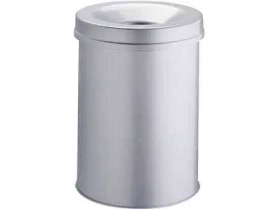 Papierkorb Durable 3305-10 330510 Safe 15 Liter rund grau mit Flammenlöschkopf
