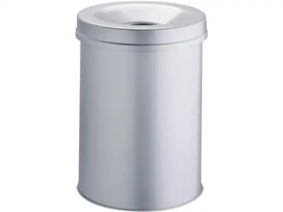 Papierkorb Durable 3305-23 330523 Safe 15 Liter rund silber mit Flammenlöschkopf