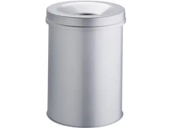 Papierkorb Durable 3306-10 330610 Safe 30 Liter rund grau mit Flammenlöschkopf