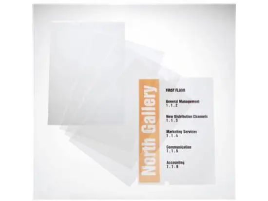 Folienschild Durable 4835-19 483519 Crystal Sign Refill 210 x 297 mm, transparente Folie, für Türschild Crystal Sign, Pack 10 Stk