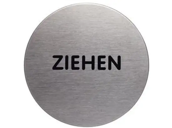 Piktogramm-Hinweisschild Durable 4901-61 490161 Picto Piktogramm "Ziehen" Format 65mm silberfarben aus Aluminium