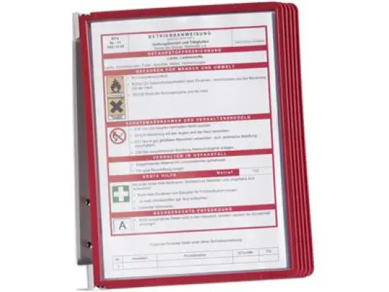 Sichttafel-Wandhalter Durable 5551-03 555103 Vario Wall 5 mit 5 Sichttafeln rot "Brandschutz/Alarmpläne"