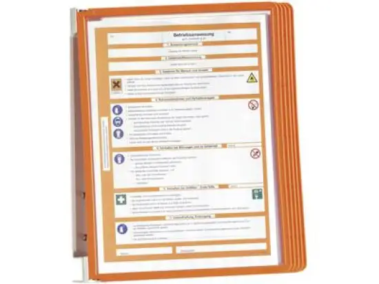 Sichttafel-Wandhalter Durable 5551-09 555109 Vario Wall 5 mit 5 Sichttafeln orange "Gefahrhinweise"