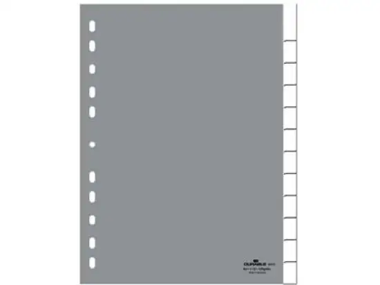 Ordnerregister Durable 6410-10 641010 für A4 12-teilig grau PP mit umschweißten Taben