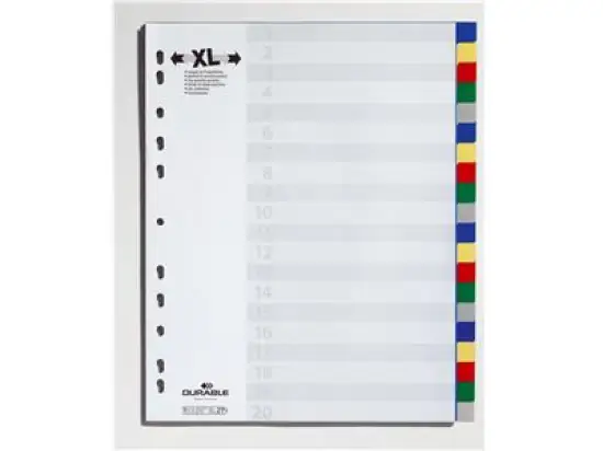 Register Durable 6759-27 675927 A4 20-teilig PP Überbreite farbige Taben