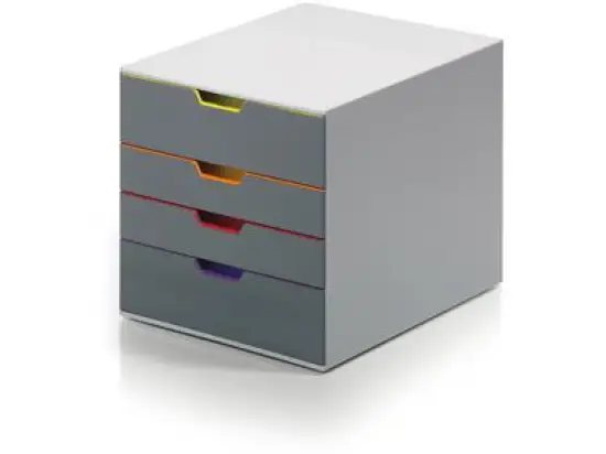 Schubladenbox Durable 7604-27 760427 Varicolor 5 grau 4 farbige Schubladen