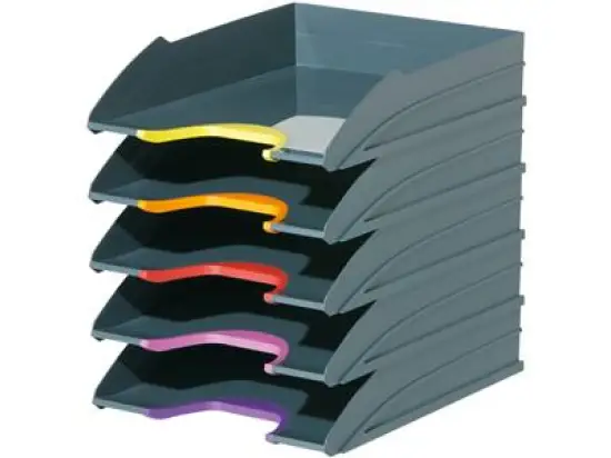 Briefablage-Set Durable 7705-57 770557 Varicolor Tray Set 5er C4 grau stapelbar