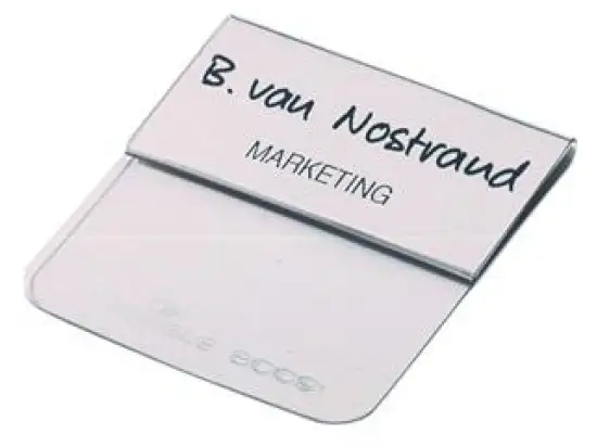 Namensschild Durable 8120-19 812019 40x75mm transparent Acryl mit Einstecklasche, Pack 25 Stk