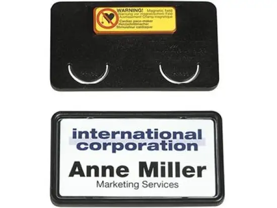 Namensschild Durable 8129-01 812901 Clip Card 40x75mm schwarz mit Magnet, Pack 25 Stk