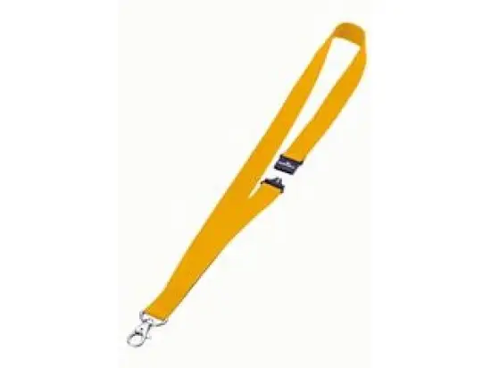 Textilband für Namensschild Durable 8137-04 813704 20mm breit gelb mit Karabinerhaken, Pack 10 Stk