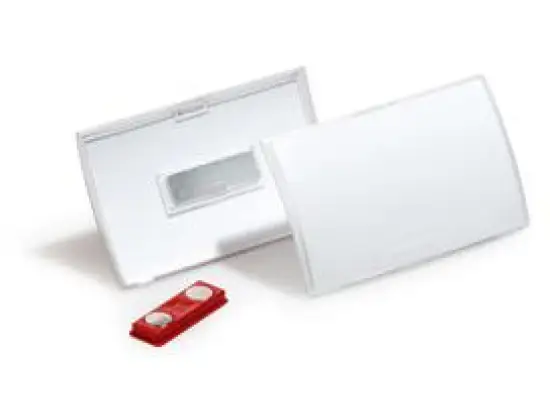 Namensschild Durable 8215-19 821519 Click Fold 54x90mm transparent PP mit Magnet, Pack 10 Stk