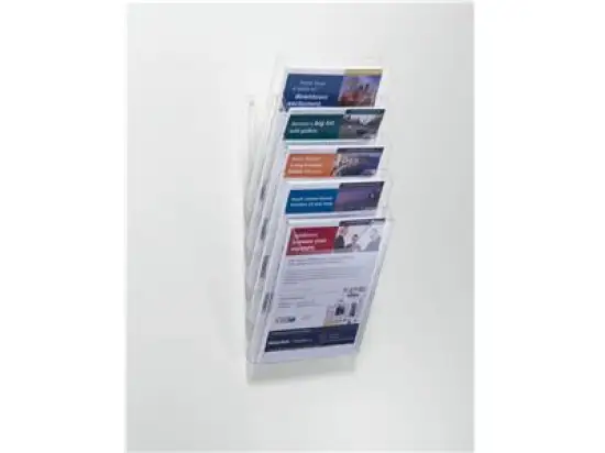 Wand-Prospekthalter Durable 8586-19 858619 Combiboxx A4 5-teilig transparent für Wand+Tisch