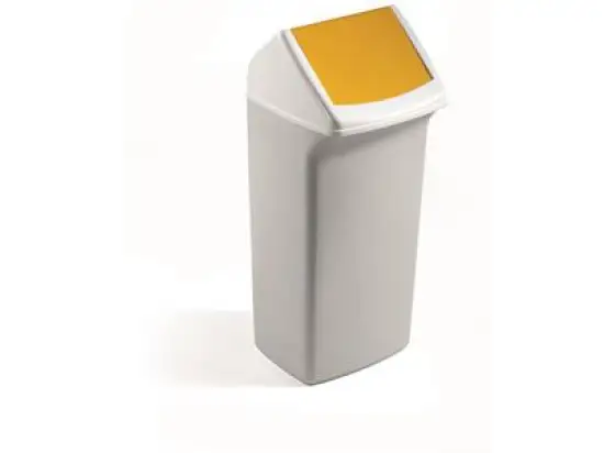 Abfallsystem Durable VEH2012035 Durabin Flip 40 40 Liter weiß/gelb 37x75x32cm