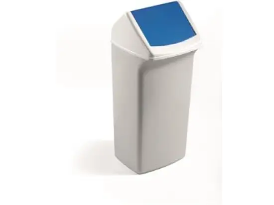 Abfallsystem Durable VEH2012036 Durabin Flip 40 40 Liter weiß/blau 37x75x32cm