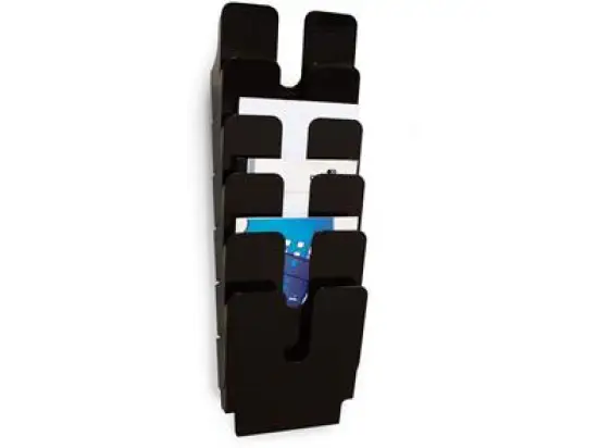 Wand-Prospekthalter Durable 1700008061 Flexiplus 6 A4 schwarz Wandmontage 6-teilig