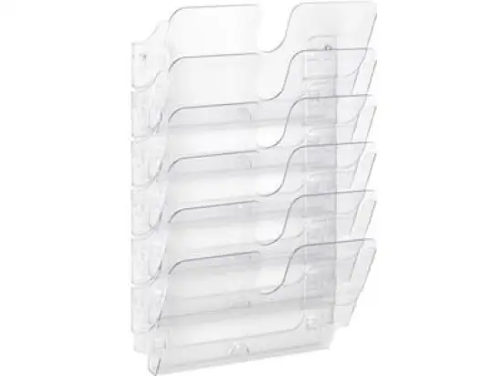 Wand-Prospekthalter Durable 1700014401 Flexiplus 6 A4 quer transparent 6-teilig Wandmontage